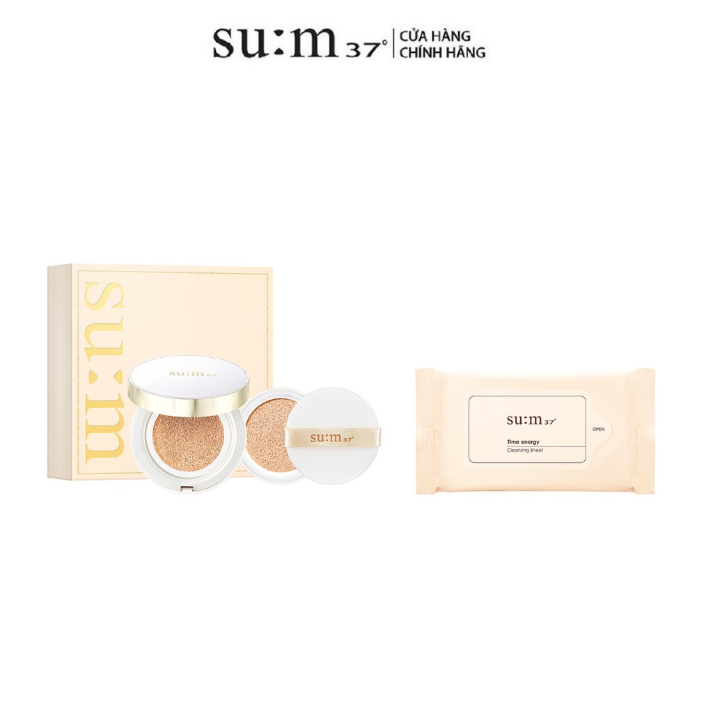 Bộ Phấn nước cho da khô Su:m37 Time Energy Dazzling Moist Cushion SPF50+/ PA+++ 50g