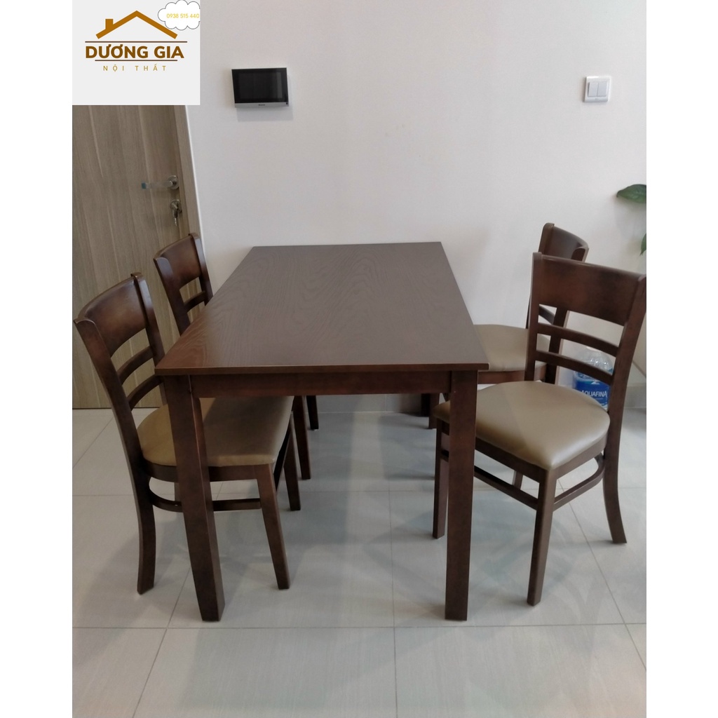 Bộ bàn ăn cabin 4 ghế gỗ, bàn ăn gia đình