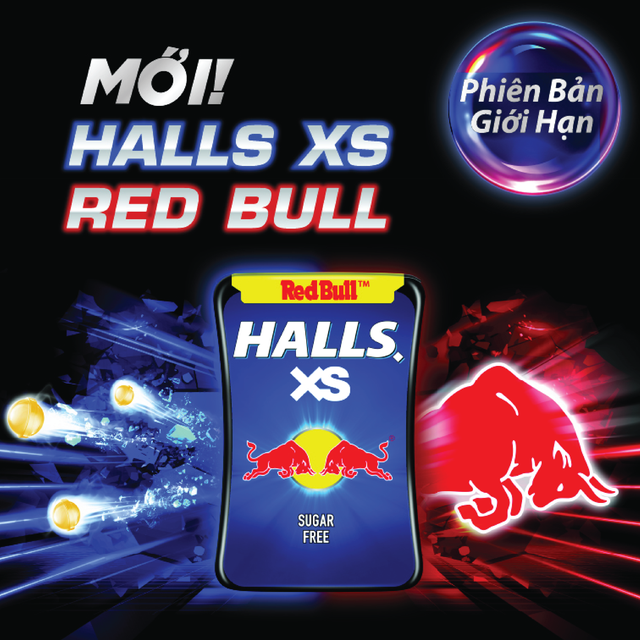 [Giảm 5K cho đơn từ 50K] [Mua 4 Tặng 1] Combo 4 Hộp Kẹo Ngậm Không Đường Halls Vị Redbulls 4x13.8g