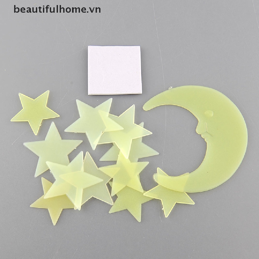 Giấy Dán Tường Hình Mặt Trăng Hoạt Hình Dạ Quang Đẹp Mắt