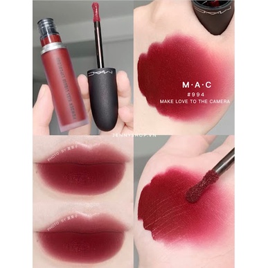 Son Kem Lì MAC Powder Kiss Liquid 994 Make Love To The Camera - Màu đỏ rượu trầm siêu hot date mới