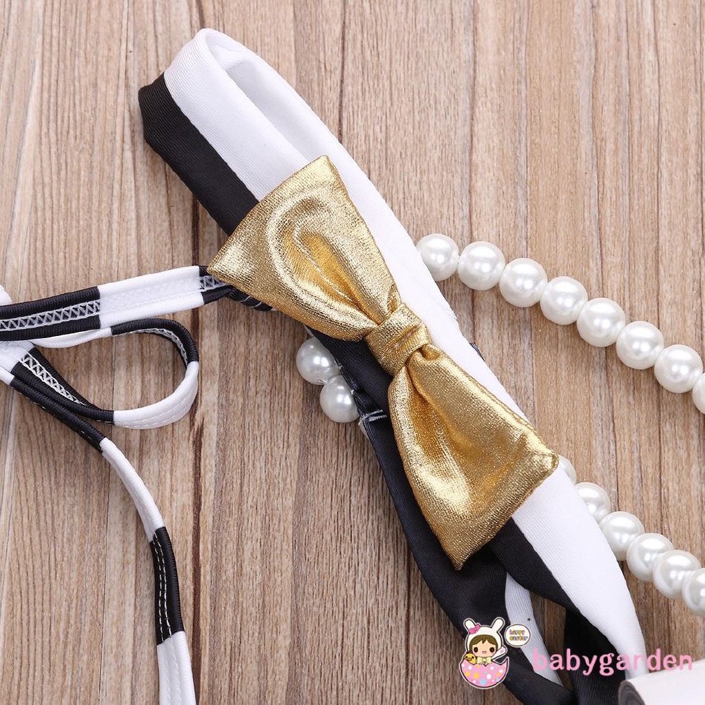Bộ đồ bơi 2 mảnh họa tiết sọc đính nơ ngang xinh xắn cho bé gái