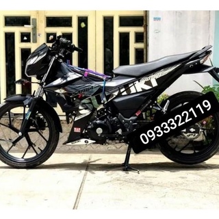 Tem rời suzuki satria fi f150 - raider fi r150 dán xe đen - chất liệu crom cao cấp
