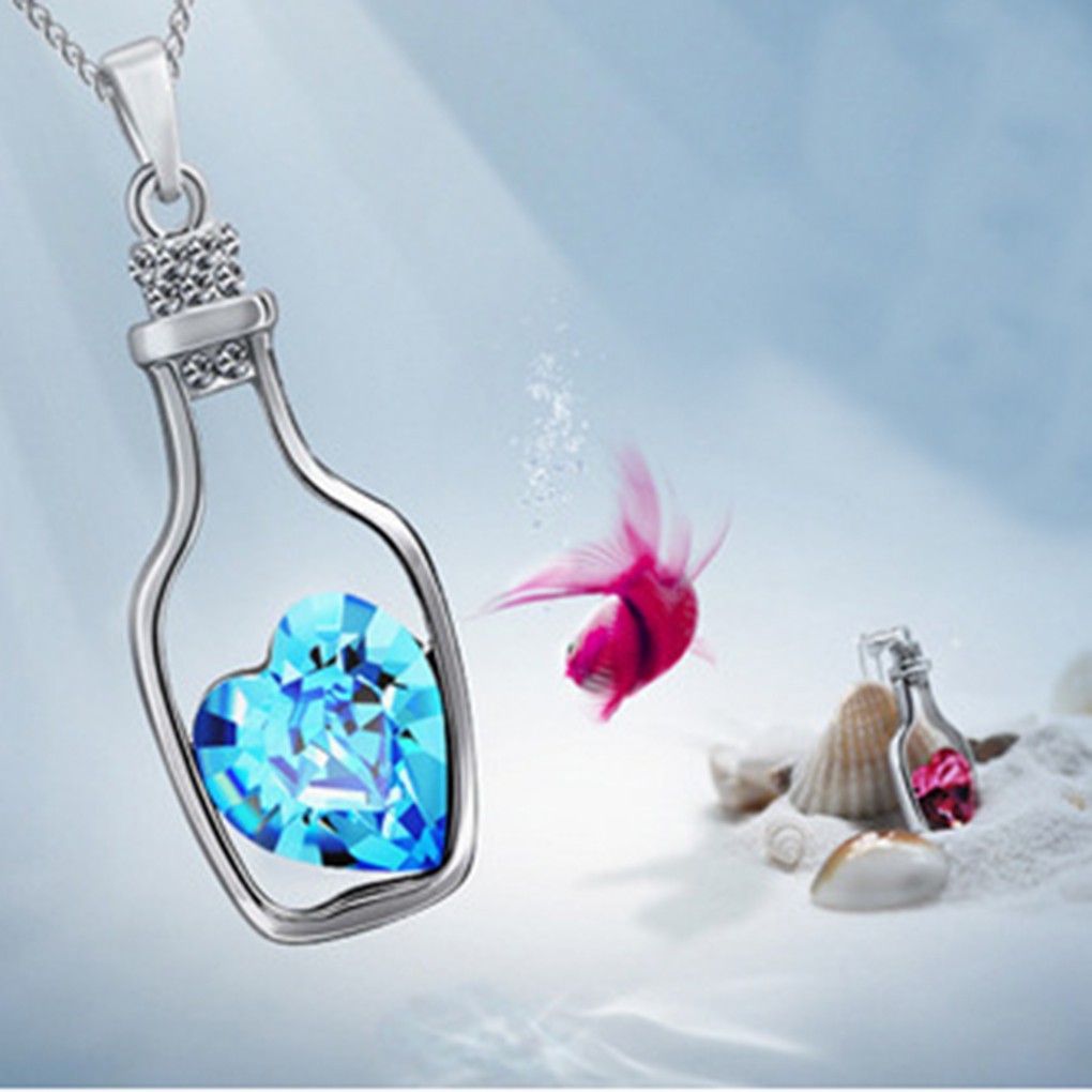 Dây chuyền hợp kim mặt lọ pha lê siêu đẹp