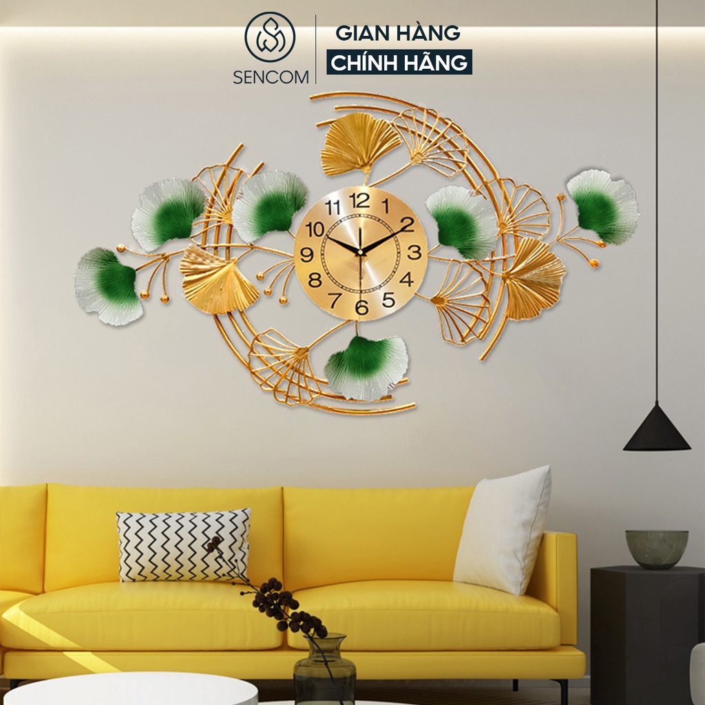 Đồng hồ treo tường nghệ thuật SENCOM thiết kế phong cách Bắc Âu decor trang trí nhà cửa mã 2156