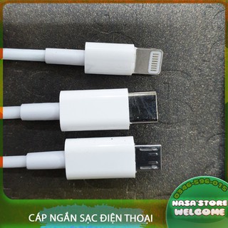 Cáp Ngắn sạc dự phòng sạc nhanh Iphone - Samsung - Type C Dùng sạc dự phòng