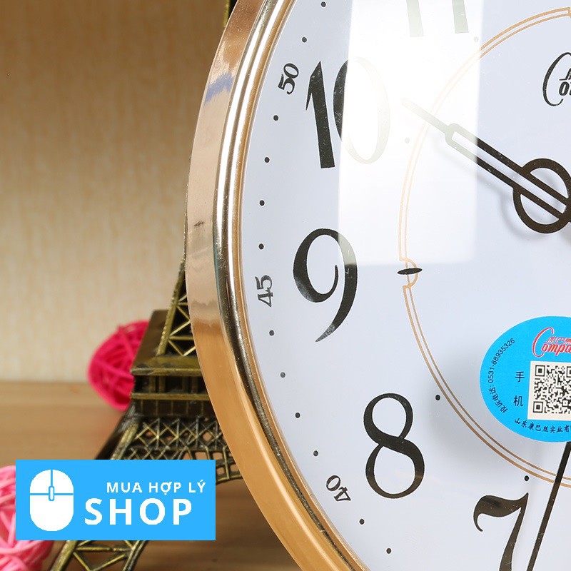 Đồng Hồ Compas Kép Treo Tường Và Để Bàn Phòng Khách Có Chân Đế - Tặng Kèm Pin Và Móc Treo