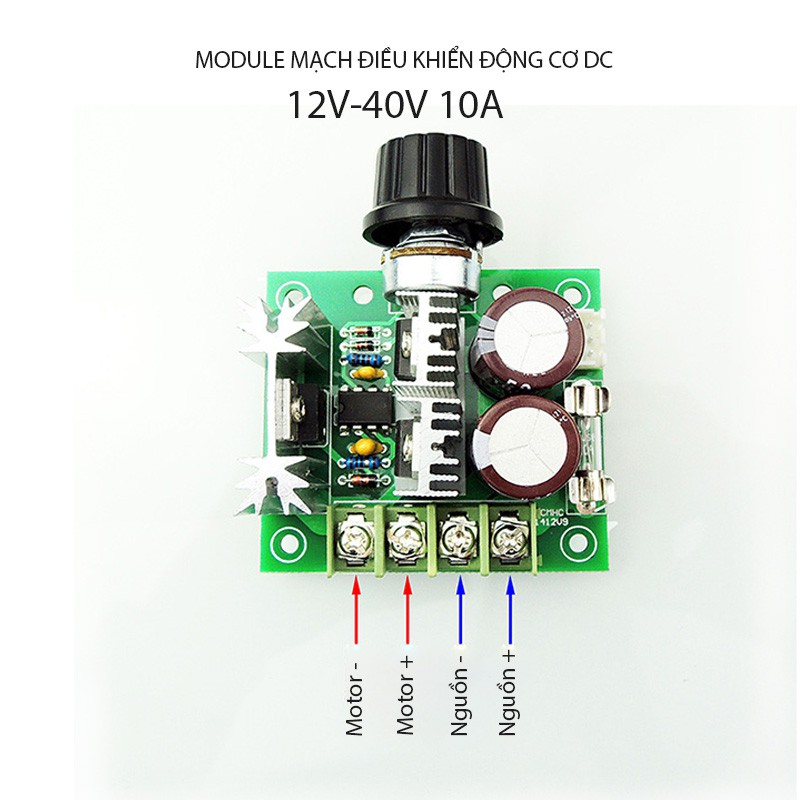 Module mạch điều khiển tốc độ động cơ điện 1 chiều DC 12V-40V/10A