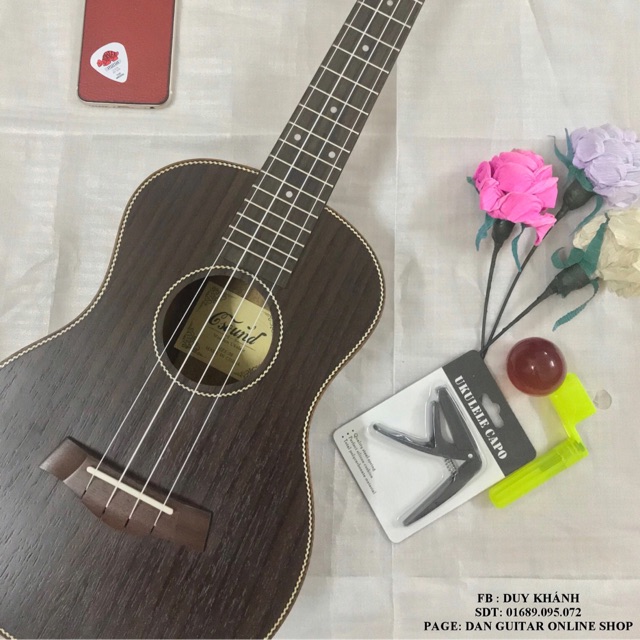 ( FLASH SALE ) ĐÀN UKULELE TENOR ĐEN GỖ ĐIỆP