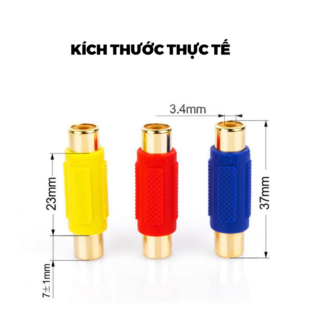 Jack kết nối 2 đầu bông sen JSJ T222 thiết kế tinh tế gia công sắc sảo đầu nối được mạ vàng chắc chắn