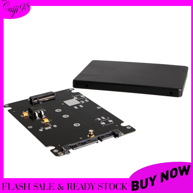 Black Case B + M Female 2 M.2 NGFF  SSD to 2.5 SATA Adapter for 2230/2242/2260 / 2280mm m2 SSD