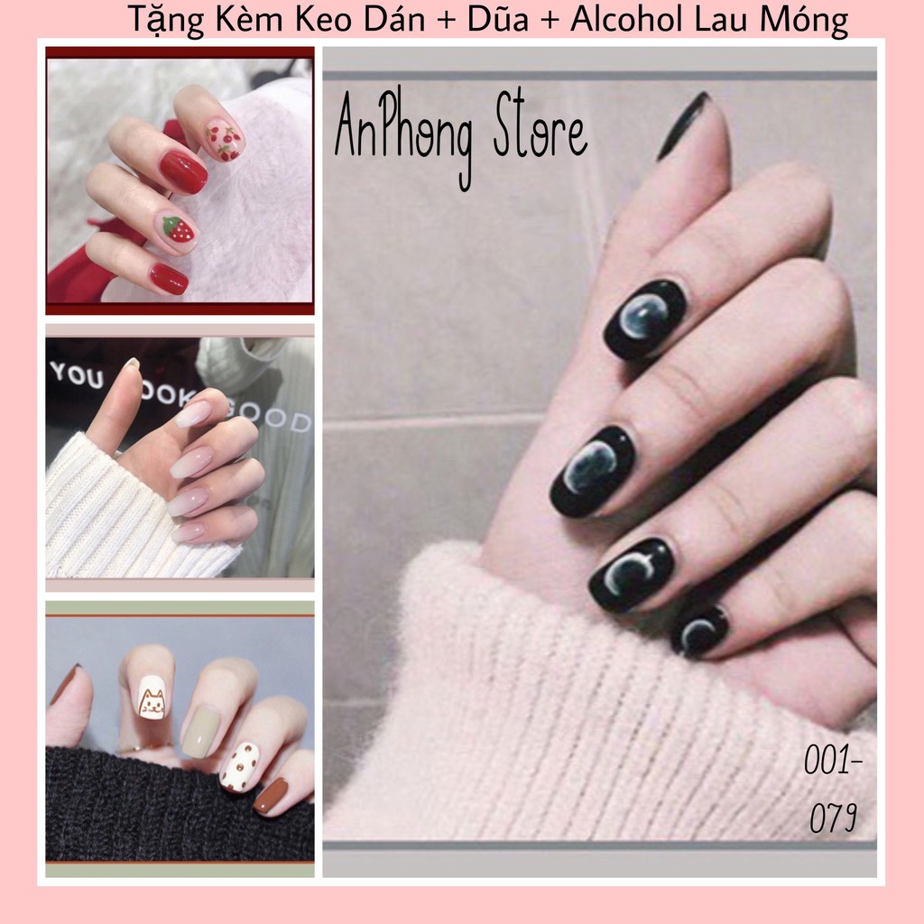 [Tặng 3 Phụ Kiện] SET 24 MÓNG TAY GIẢ LÀM TRANG TRÍ NAIL HỌA TIẾT 3D ĐỘC ĐÁO [R001 - R079]