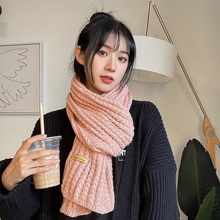 Khăn len đan hồng phấn 40x170cm ThyThy Store