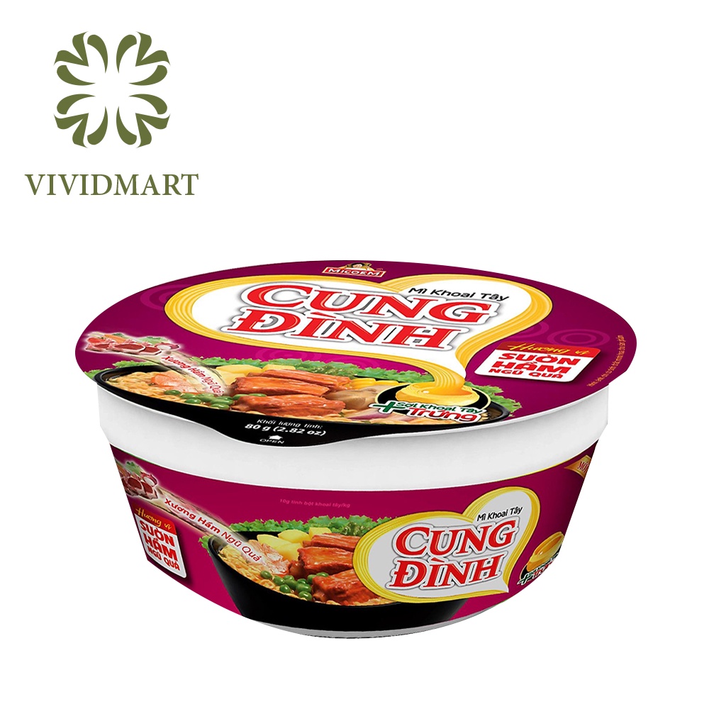 MÌ TÔ CUNG ĐÌNH VỊ THỊT, SƯỜN HEO HẦM MĂNG/ NGŨ QUẢ/ NẤM, TÔM CHUA CAY, BÒ, GÀ, CUA BỂ RAU RĂM – HỘP85G - MICOEM