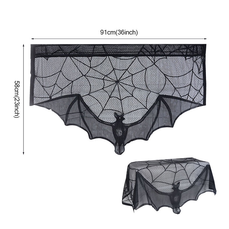 Mạng Nhện Màu Đen In Họa Tiết Halloween Độc Đáo Trang Trí Bàn Ăn