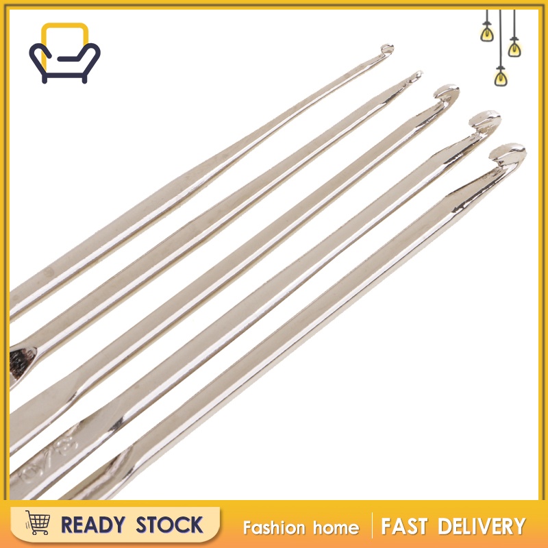 Bộ 5 Móc Đan Ren Hai Đầu Kích Thước 1.0-3.0mm