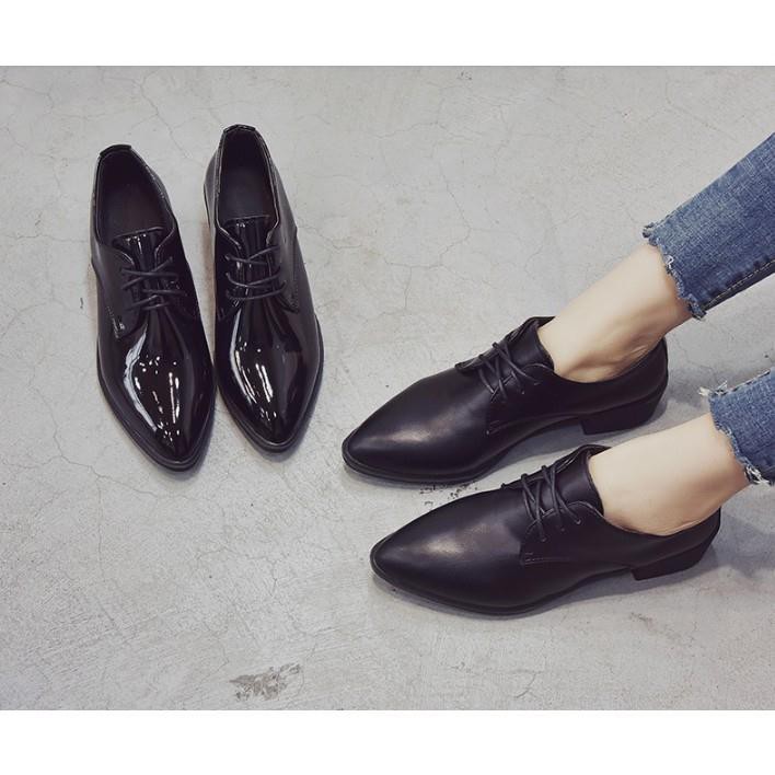 Siêu Hot 2021 giày oxford nữ mũi nhọn da bóng và da lì hàng Quảng Châu | BigBuy360 - bigbuy360.vn