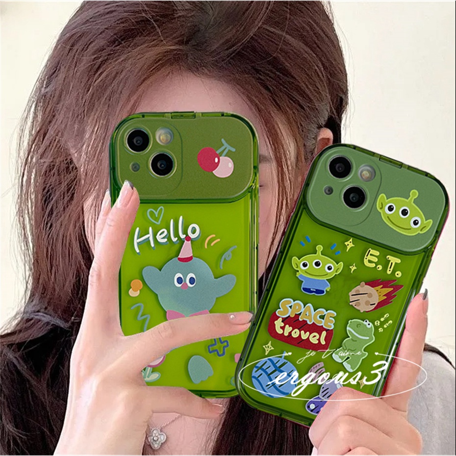 Ốp Điện Thoại Mềm Họa Tiết Người Ngoài Hành Tinh Có Gương Soi Cho iPhone 13 12 11 Pro Max X XR Xs Max