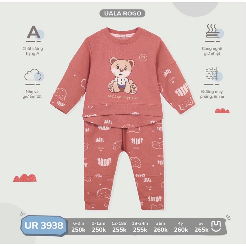 BỘ NỈ DA CÁ DÀI TAY UALROGO