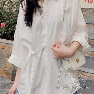 Áo Sơ Mi Lụa Nữ Dài Tay Kèm Dây Eo 3 Màu