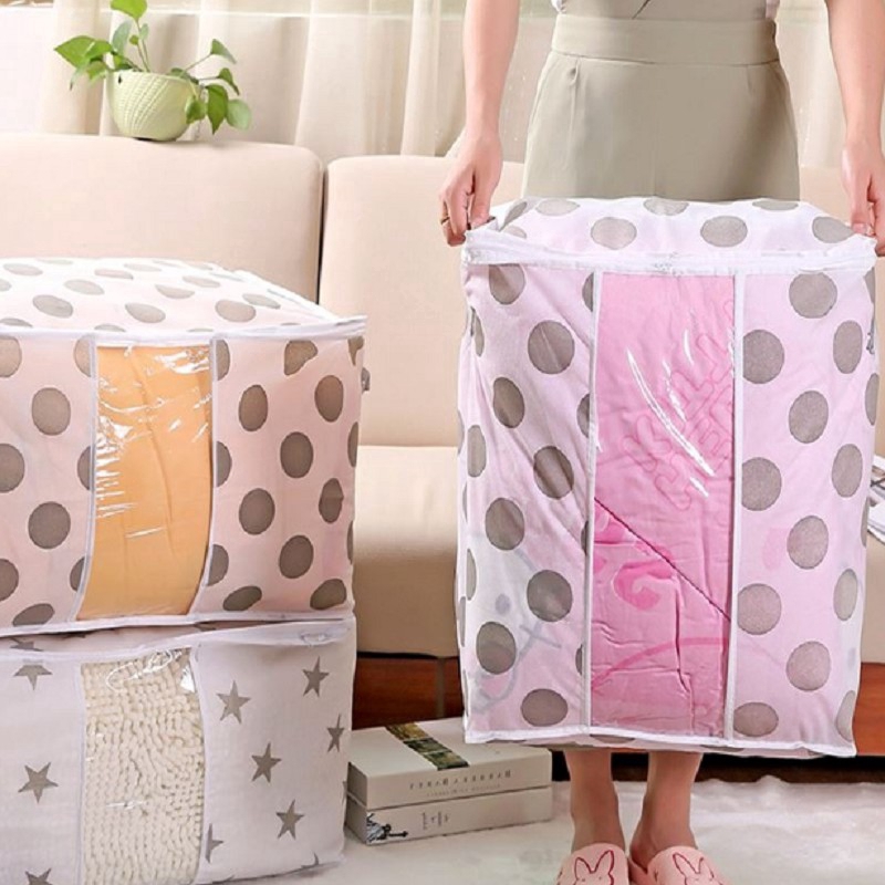 S / L Kích thước có thể gập lại Túi lưu trữ Quần áo Chăn Chăn Closet Áo len Hộp tổ chức