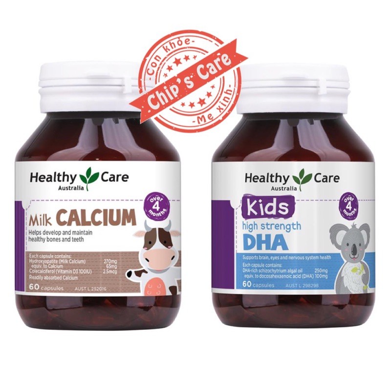  Combo Dha và Calcium canxi Healthy care cho bé