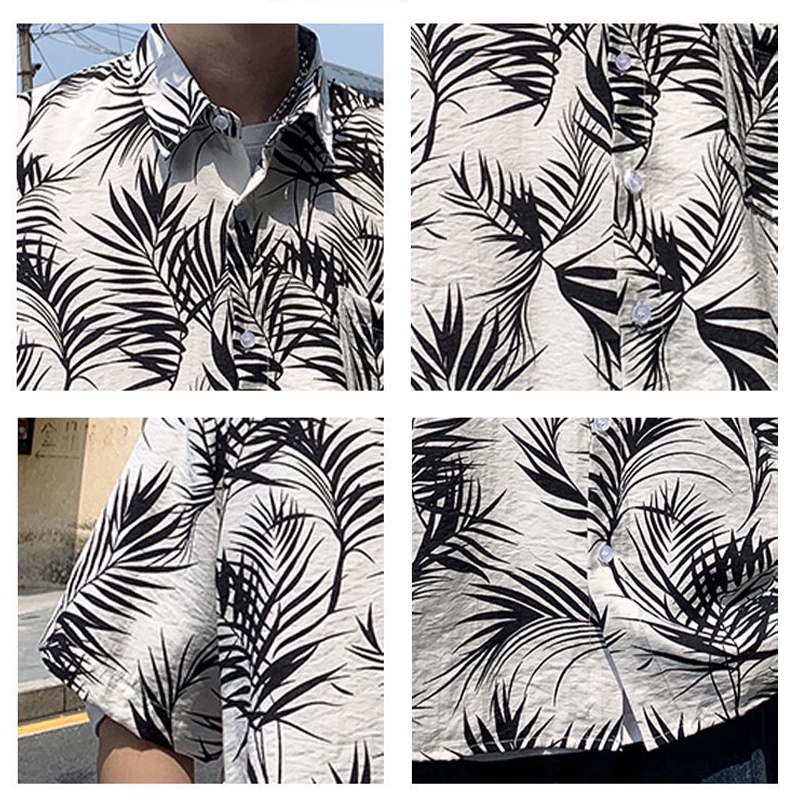 Áo sơ mi AOKANG ngắn tay in hình thời trang trẻ trung cho nam