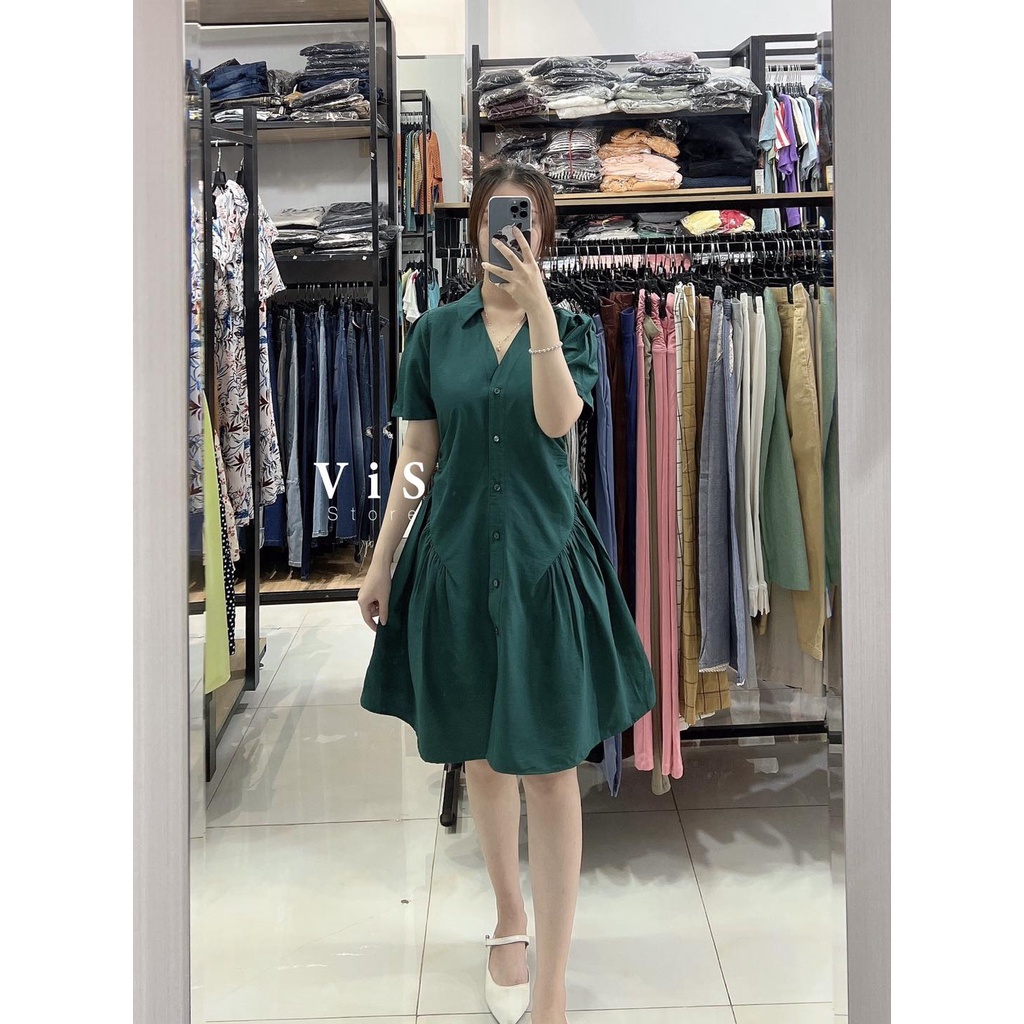 đầm kiểu sơ mi nữ dáng xòe