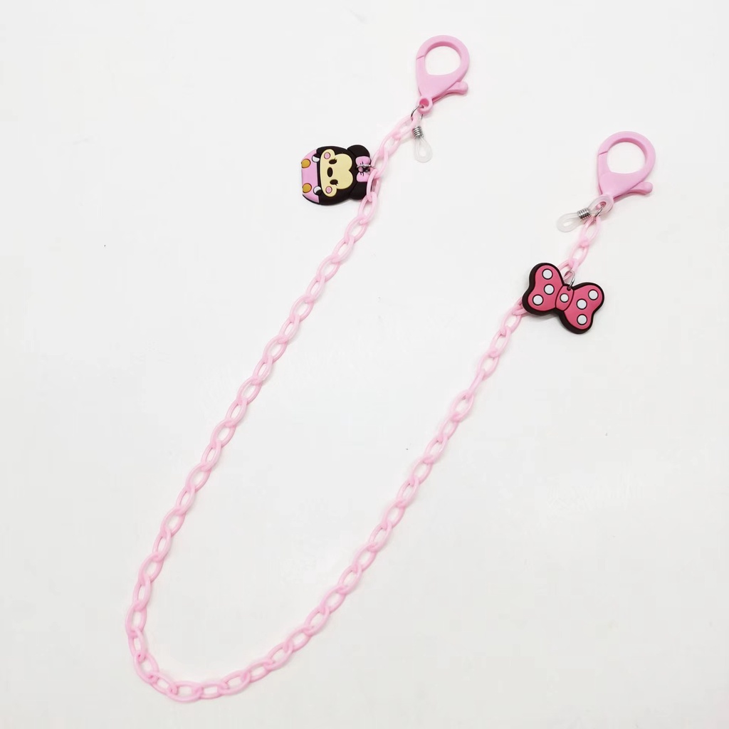 Dây Xích Gắn Kính Đeo Mắt Chống Thất Lạc Bằng acrylic 58cm Họa Tiết Hoạt Hình Dễ Thương Đa Năng