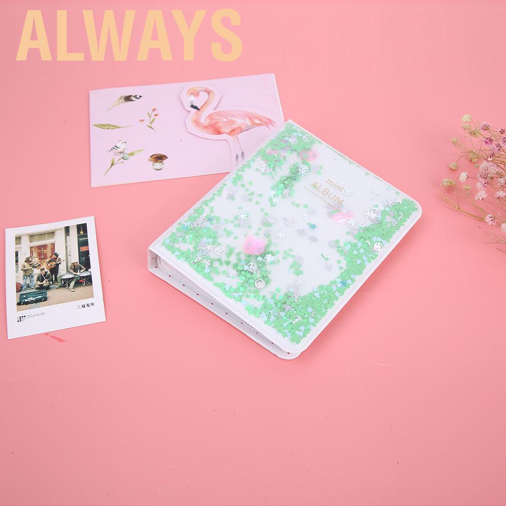 Album giữ ảnh 64 túi với bìa trang trí cát kim tuyến xinh xắn