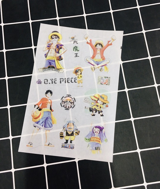 Sticker one piece 2 tấm / hình dán anime one piece