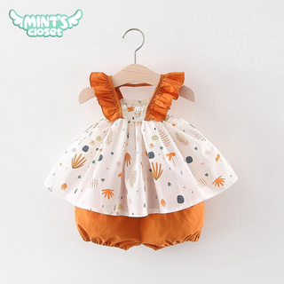 Set áo cánh tiên babydoll kèm quần bí cho bé gái sơ sinh - 3 tuổi MINTSCLOSET Mint's Closet - GA2026
