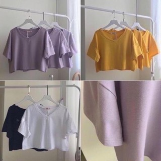 [Yến Trần] Áo croptop basic cổ tim