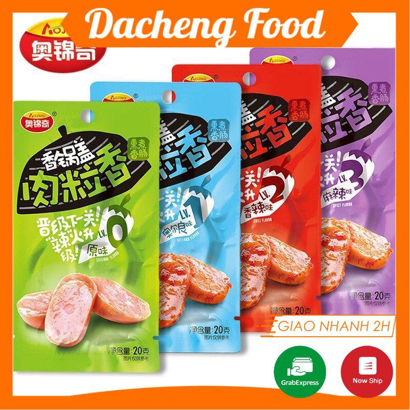 Xúc xích cay gói 4 viên ăn liền Hồ Nam đồ ăn vặt Sài Gòn vừa ngon vừa rẻ | Dacheng Food