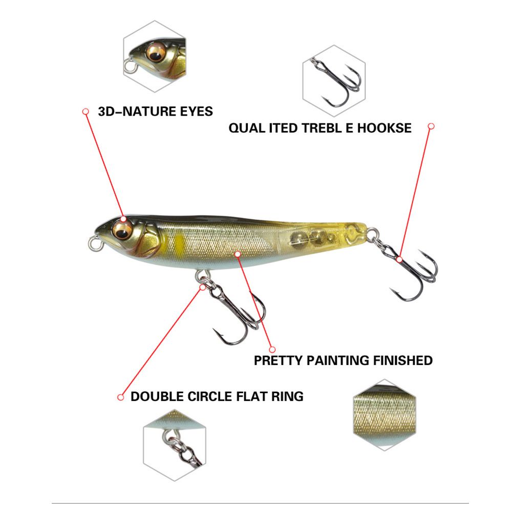 Mồi câu cá giả 71mm 7g có móc thép tùy chọn màu sắc