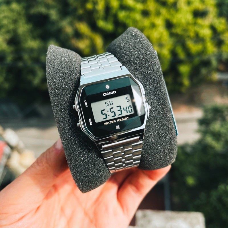 Đồng Hồ Casio Nam A159 Dây Kim Loại Mạ Bạc - Đính Đá Kim Cương - Made In Japan | BigBuy360 - bigbuy360.vn