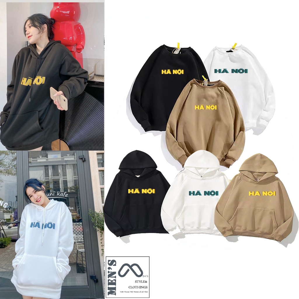 Áo Nỉ Hoodie Hà Nội nữ unisex tay dài - Áo Sweater Nữ Unisex- In Hình Local Brand U.N.D.E.R Hà Nội