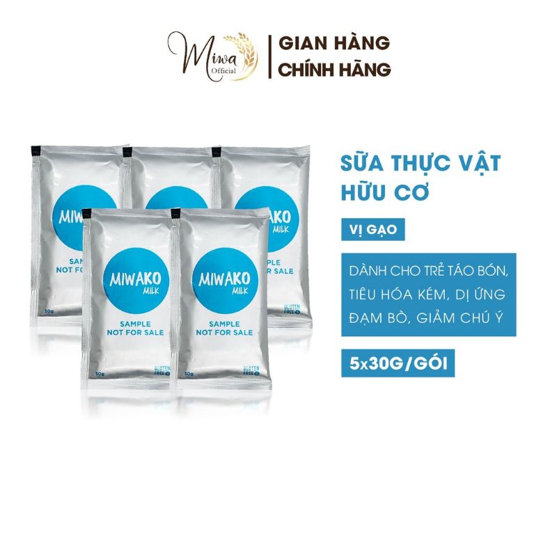 Sữa Thực Vật Hữu Cơ MIWAKO Gói Nhỏ Dùng Thử 30g