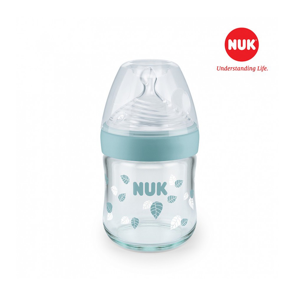 Bình sữa NUK Nature Sense thủy tinh núm ti Silicone S1 - M