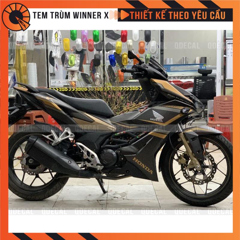 Tem trùm Winner X decal 3 lớp mẫu 033 đen vàng đồng thiết kế theo yêu cầu