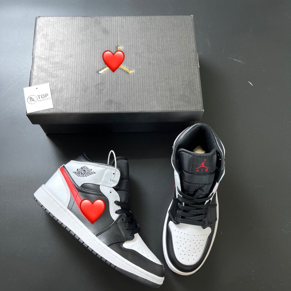 Giày Sneaker Jd High Mck Trắng Đỏ Đen Giày Thể Thao Nam Nữ Cao Cổ Full Phụ Kiện