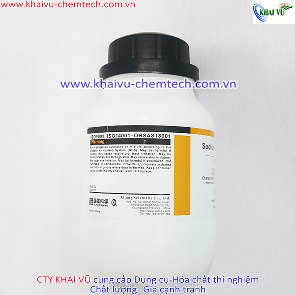 Sodium chloride NaCl tinh khiết phân tích thí nghiệm chai 500g hãng Xilong