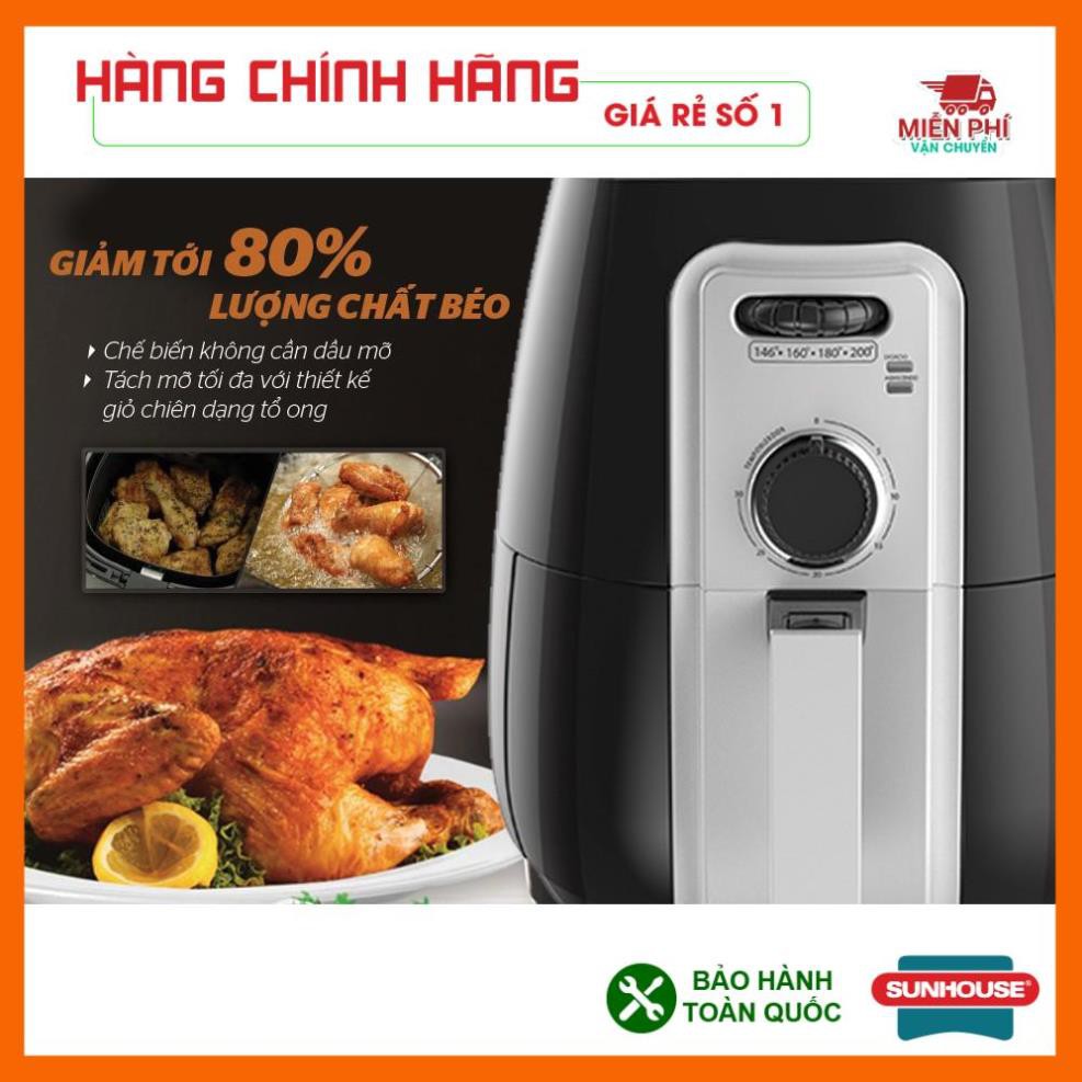 Nồi chiên không dầu 3L Sunhouse SHD4025B, Nồi chiên không dầu Sunhouse công nghệ Rapid Air.