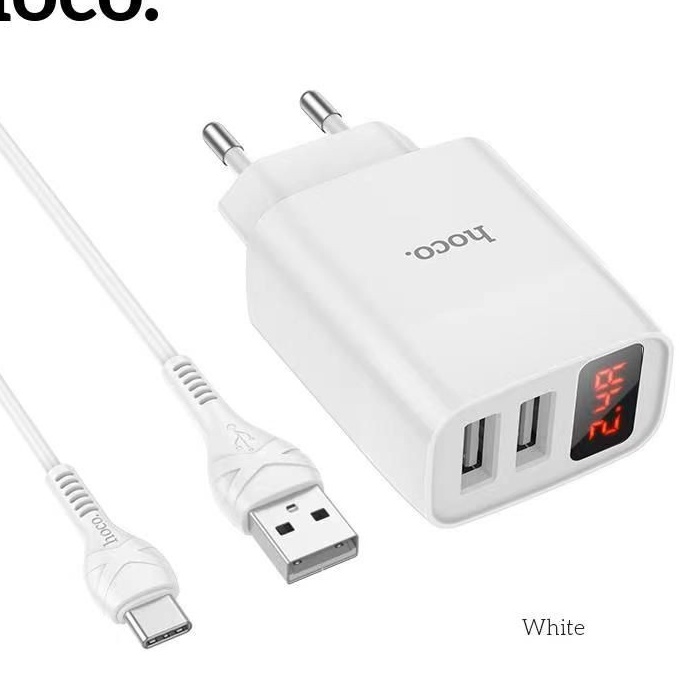 Cốc sạc 2 cổng/Bộ cốc cáp sạc Hoco C86/C86A 2.4A