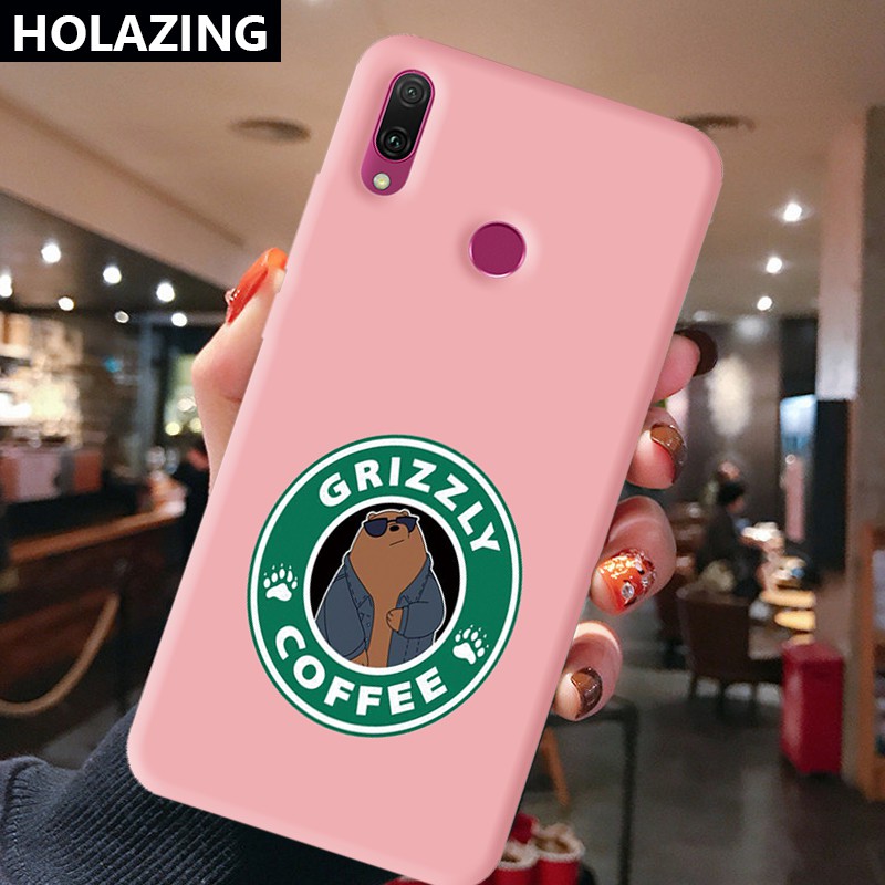 Huawei Y8P Y7 Y6 Pro 2019| Y5 | Y9 Prime 2019 Mate 30 40 Pro 20 Y9S Candy Color Phone Cases vỏ điện thoại Graizzly Coffee Ice Bear Soft Silicone Cover