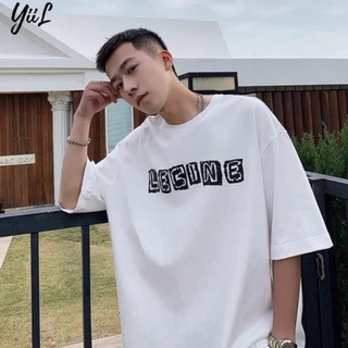 Áo thun nam nữ phong cách - áo phông unisex họa tiết lecine, tay lỡ , dáng rộng 2 màu đen trắng, đủ size new ྇
