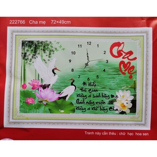 Tranh thêu chữ thập đồng hồ Cha mẹ 222766