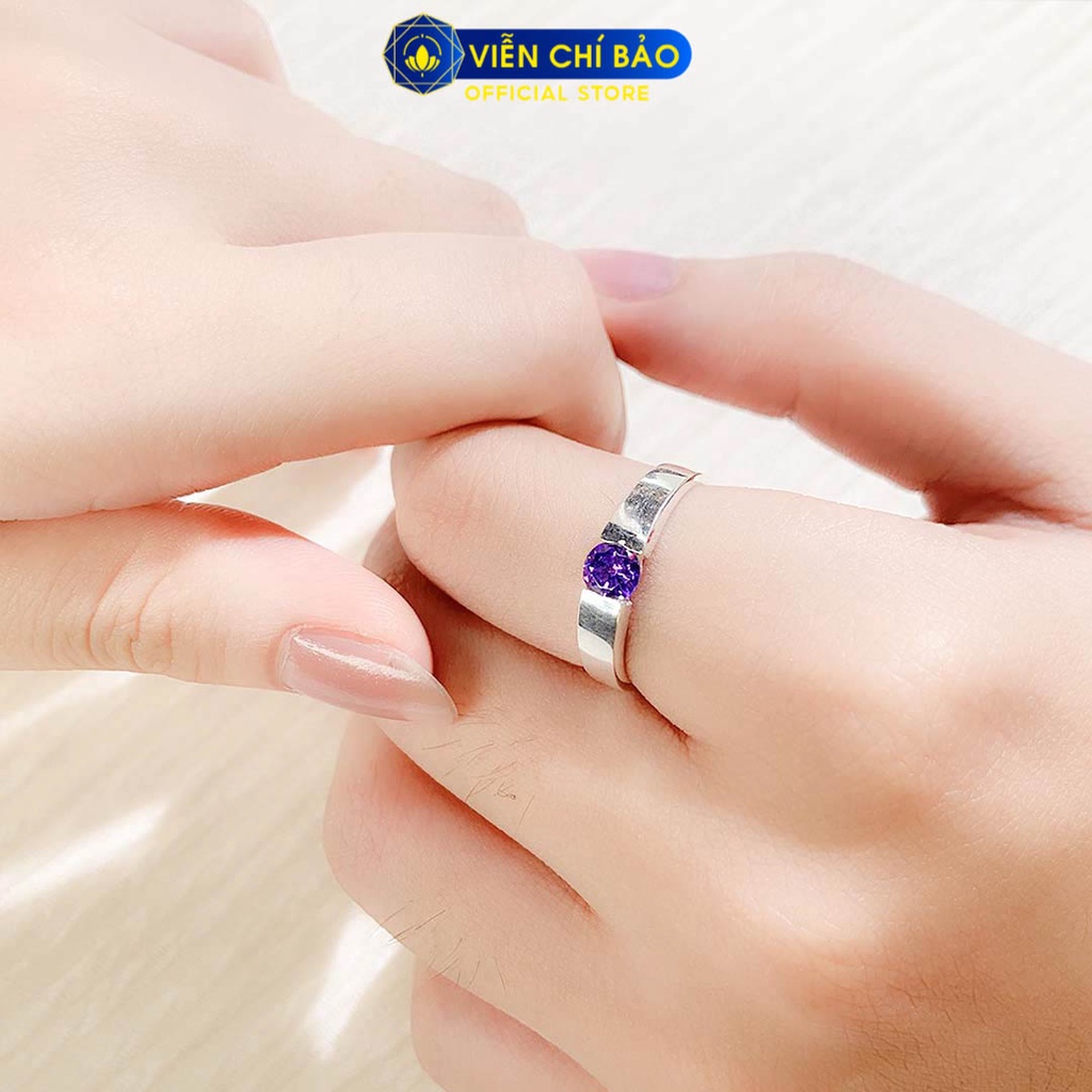 Nhẫn bạc nữ Candy tím chất liệu bạc 925 thời trang phụ kiện trang sức Viễn Chí Bảo N700099