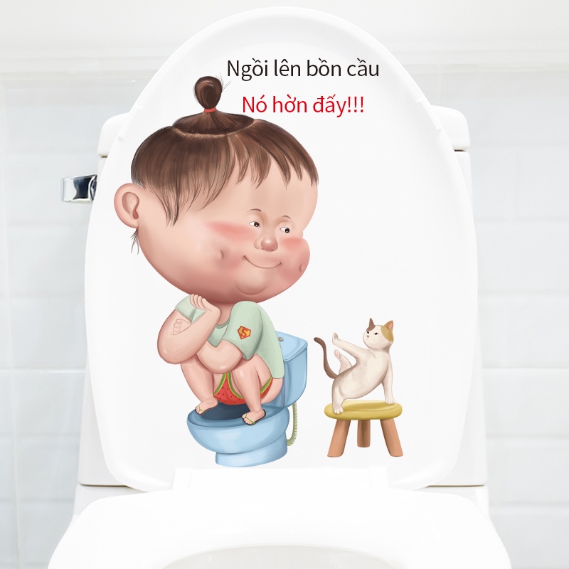 Tấm dán trang trí bồn cầu ngộ nghĩnh