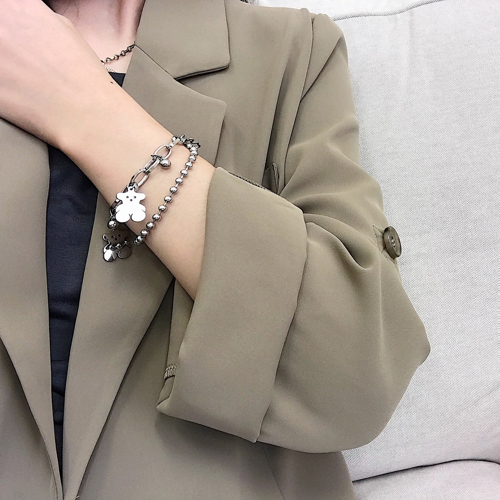 Vòng Đeo Tay Chuỗi Hạt Nhiều Lớp Thiết Kế Sáng Tạo Phong Cách Hàn Quốc